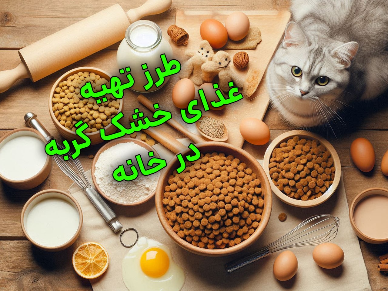 طرز تهیه غذای خشک گربه در خانه
